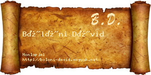 Bölöni Dávid névjegykártya