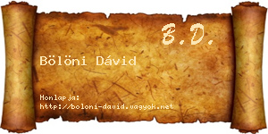 Bölöni Dávid névjegykártya