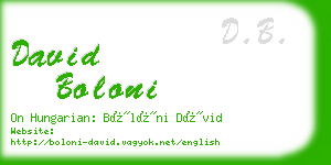 david boloni business card